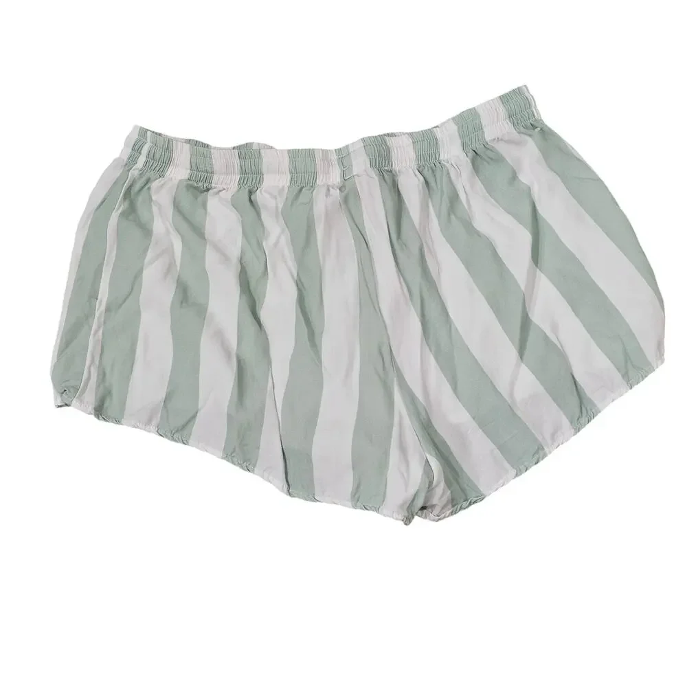 Birdy Grey Pajama set Green short sleeve top and shorts Size M
